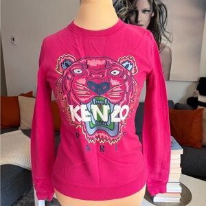 Kenzo Hot Pink Tiger Embroidered Sweatshirt